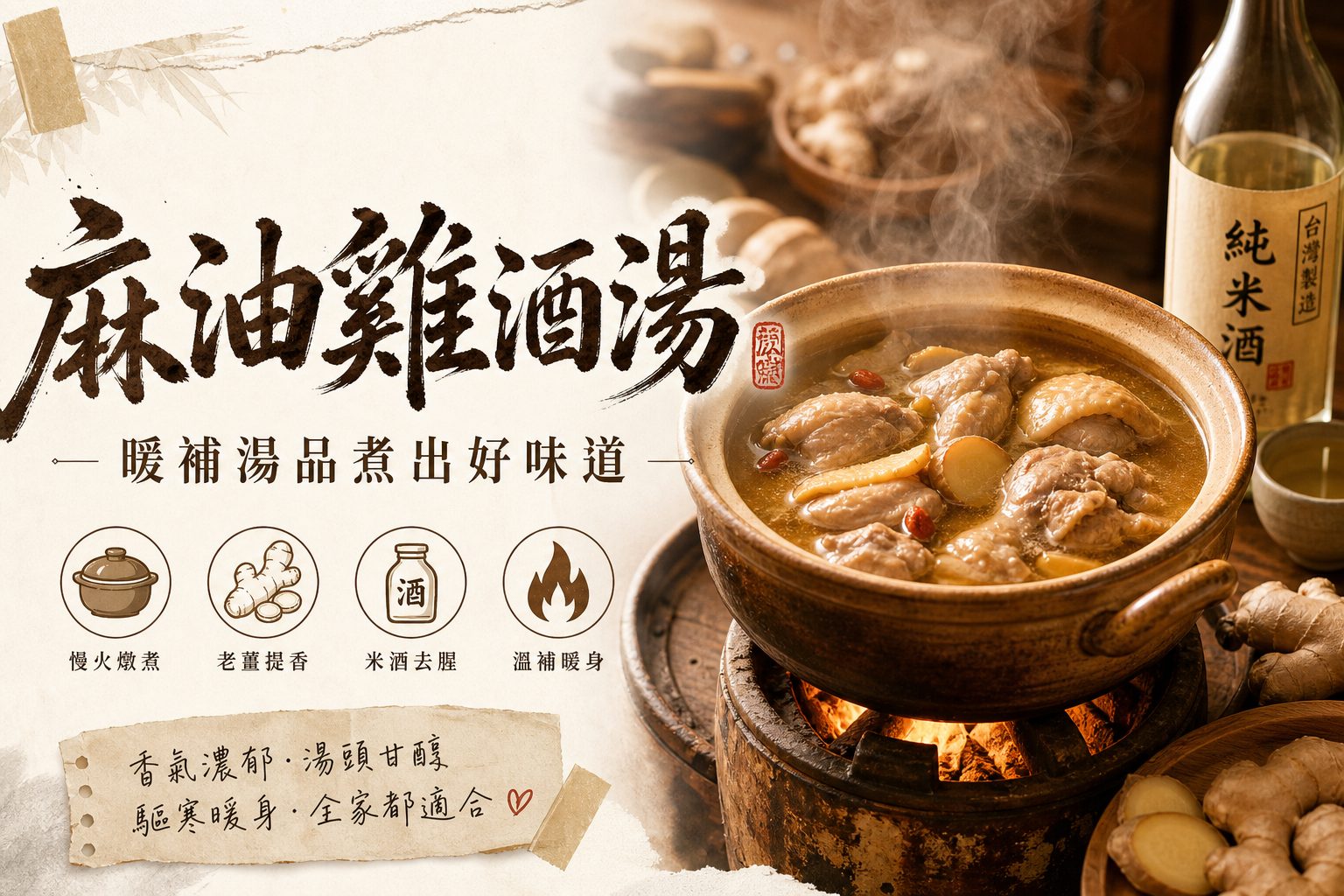 麻油雞酒湯